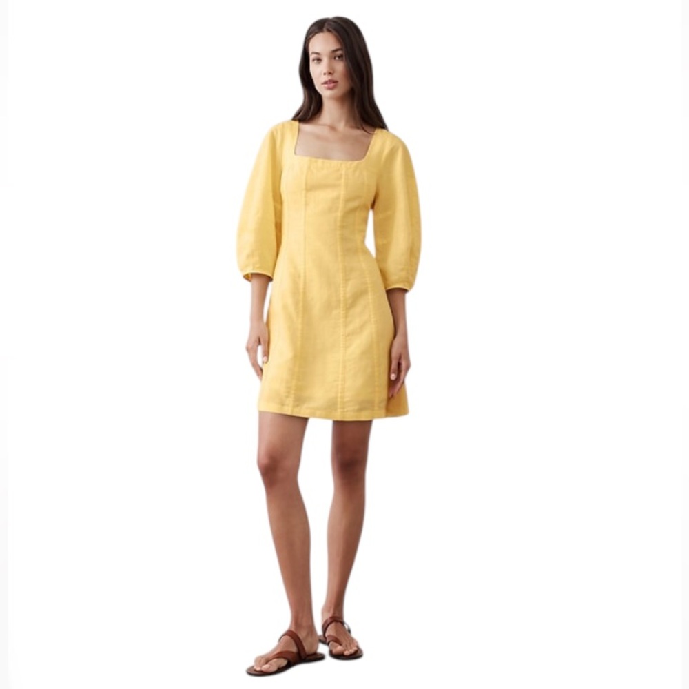 Banana Republic Linen Blend Seamed Mini Dress